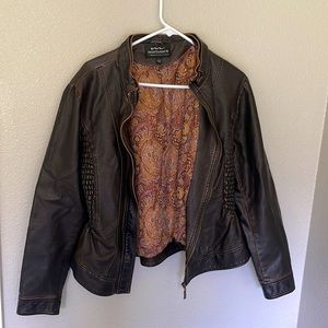 Washable vegan leather moto jacket